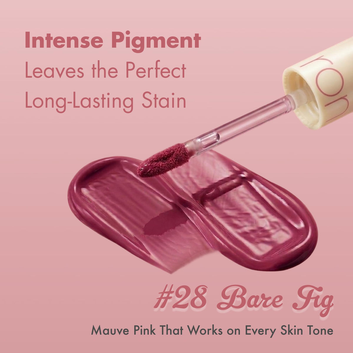 rom&nd Juicy Lasting Tint Bare Fig V1 swatch on skin