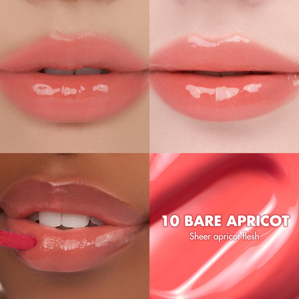 rom&nd The Juicy Lasting Tint 10 Bare Apricot applicator close-up