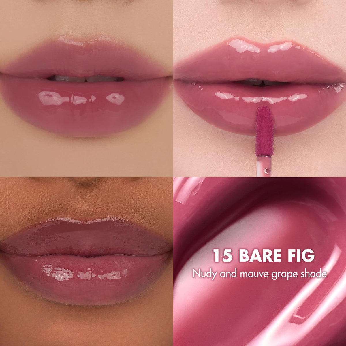 rom&nd The Juicy Lasting Tint 15 Bare Fig applicator close-up