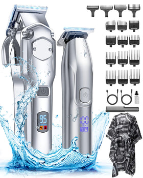 Romanda Hair Clippers and Trimmers Set front view with accessories