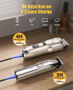 Romanda hair clippers set including guide combs and accessories