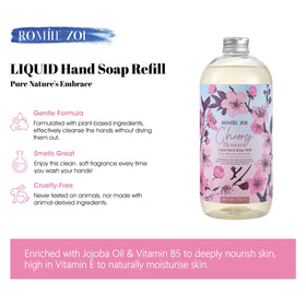ROMIIE ZOI Cherry Blossom Hand Soap Refill in a bathroom setting