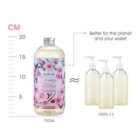 ROMIIE ZOI Cherry Blossom Hand Soap Refill packaging with floral design