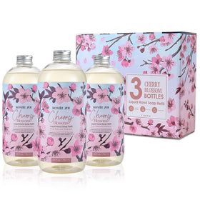 ROMIIE ZOI Cherry Blossom Hand Soap Refill Set three bottles front view