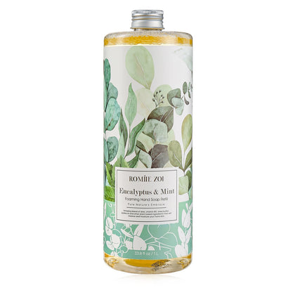 ROMIIE ZOI Eucalyptus & Mint Foaming Hand Soap Refill 1L front view