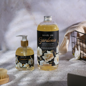 ROMIIE ZOI Hand Soap Gardenia 750 ML in bathroom setting