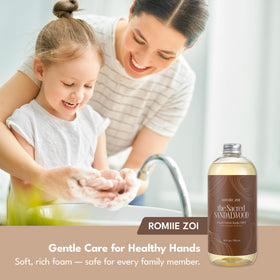ROMIIE ZOI hand soap refill set in a bathroom setting