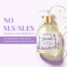 ROMIIE ZOI Lavender Hand Soap on bathroom sink