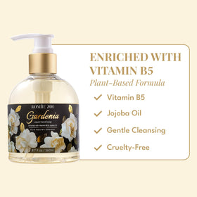 ROMIIE ZOI Liquid Hand Soap Gardenia bottle side view