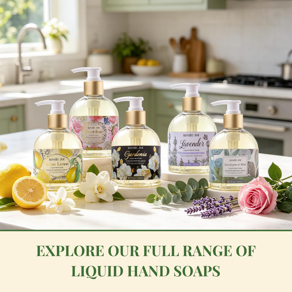 ROMIIE ZOI Liquid Hand Soap Lemon with decorative elements