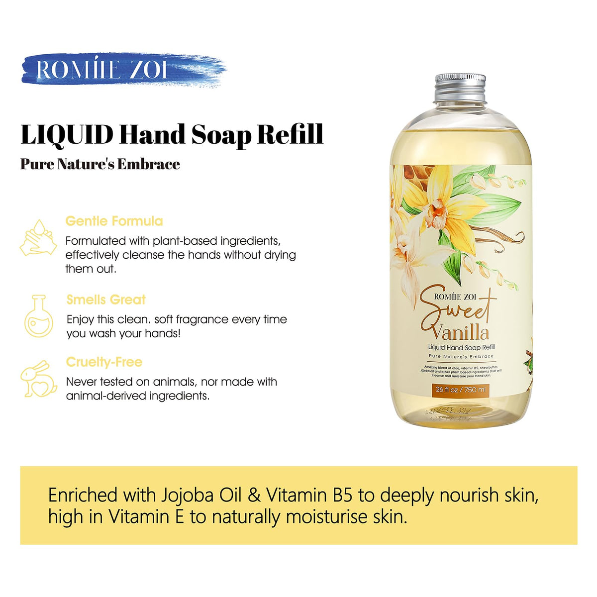 ROMIIE ZOI Liquid Hand Soap Refill 750 ML with pump
