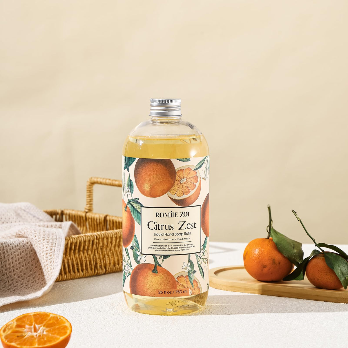 ROMIIE ZOI Liquid Hand Soap Refill Citrus Zest 750 ML side view