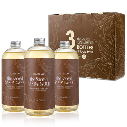 ROMIIE ZOI Liquid Hand Soap Refill Set, three bottles front view