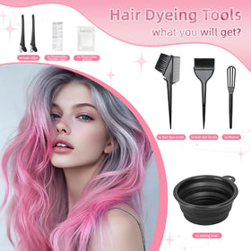 ROOHUA hair dye kit including gloves and clips