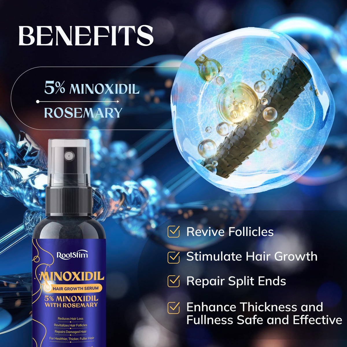 RootStim 5% Minoxidil Hair Growth packaging details