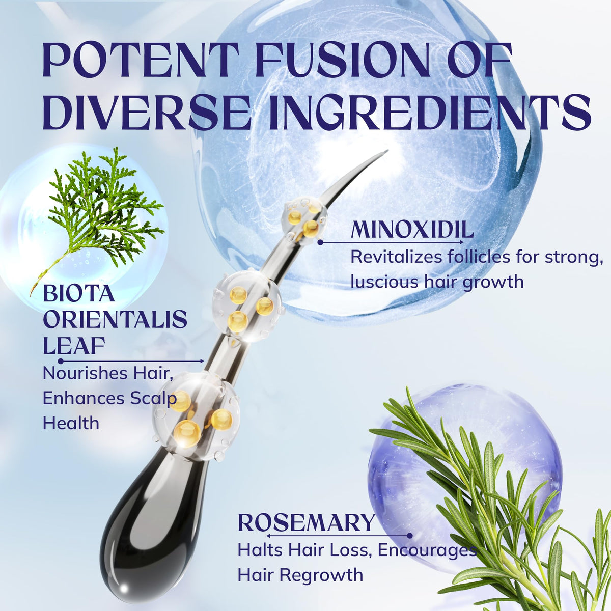RootStim Hair Growth Spray 5% Minoxidil application on hair