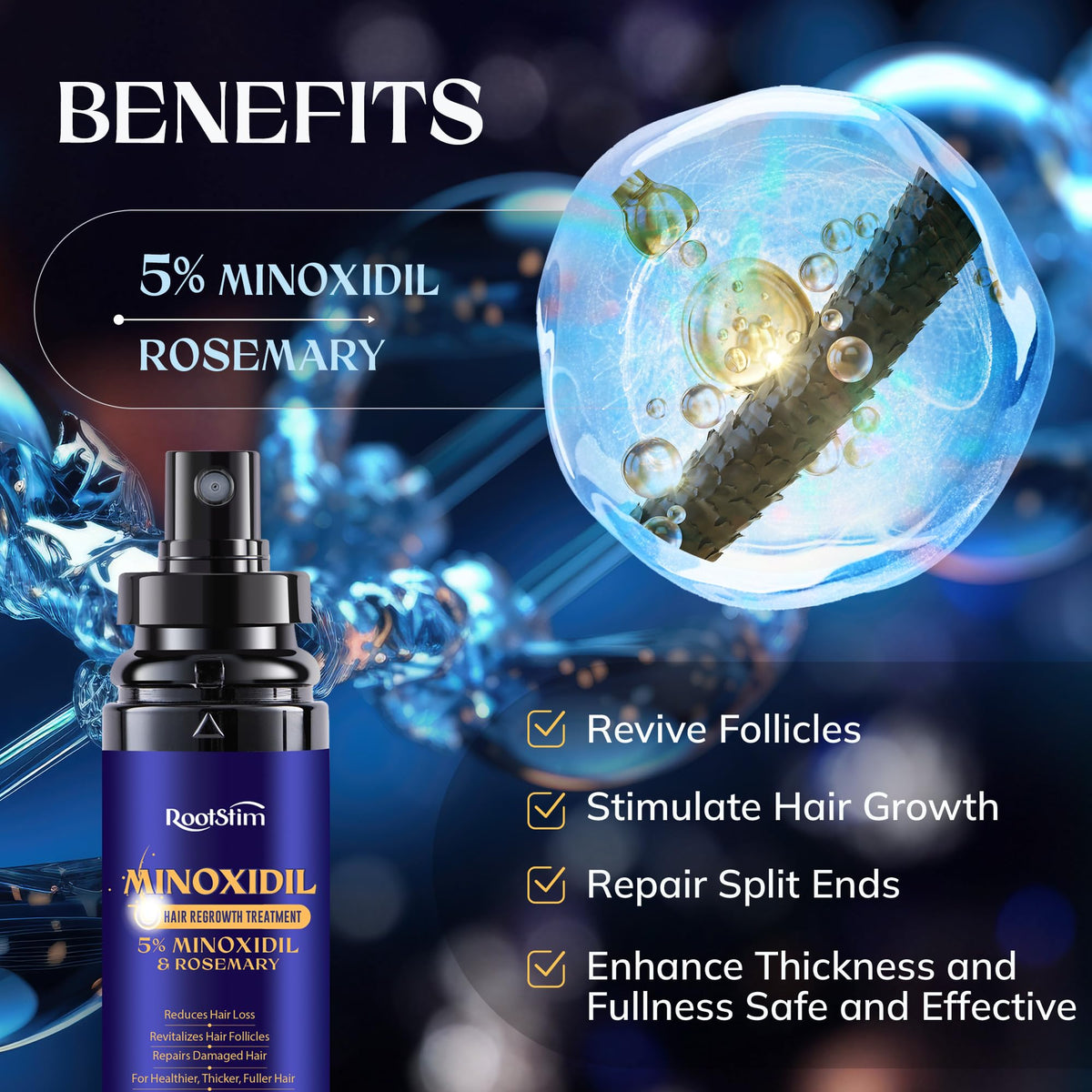 RootStim Hair Growth Spray 5% Minoxidil side view