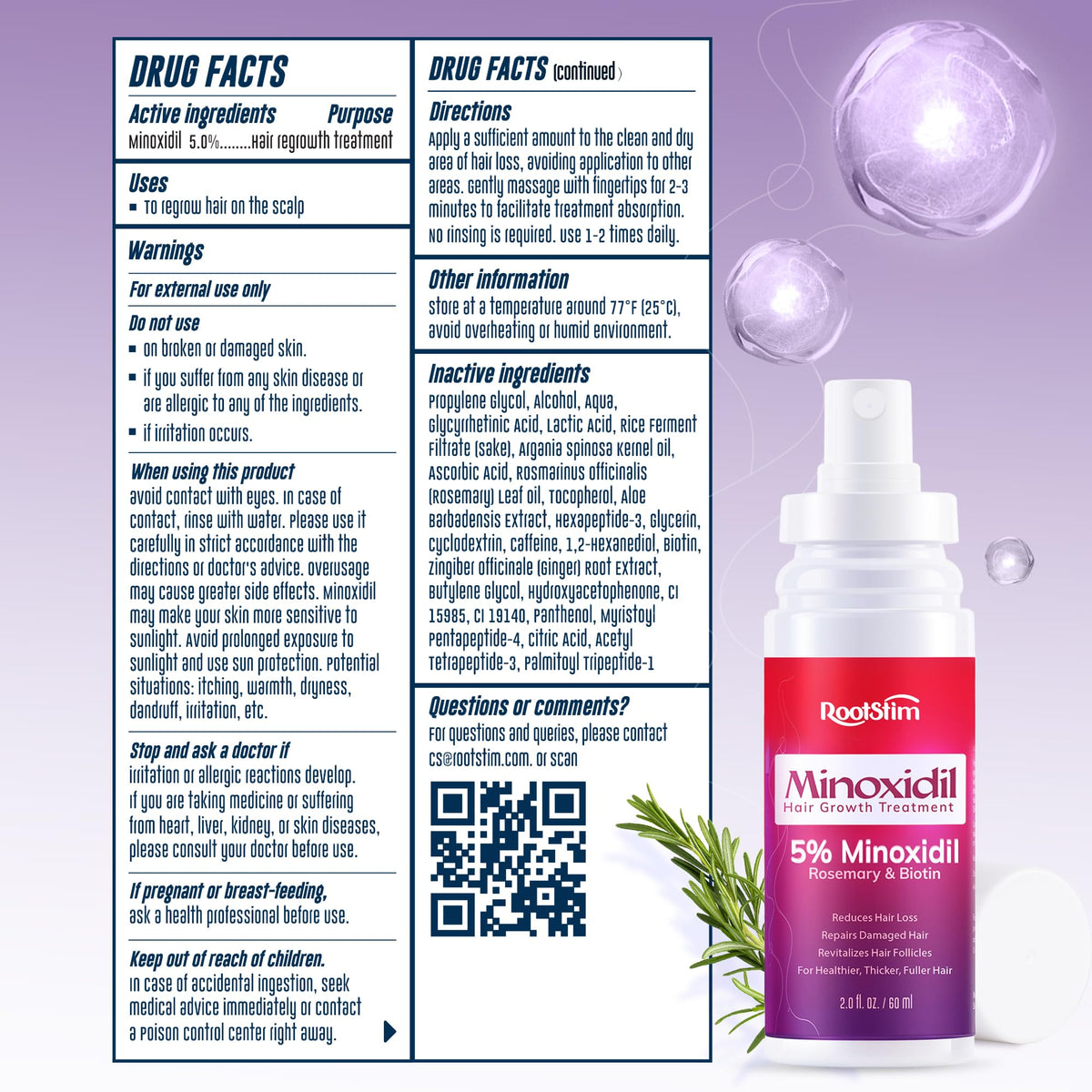 RootStim Minoxidil Spray close-up of spray nozzle