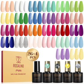 ROSALIND 30PCS Gel Nail Polish Set with 26 vibrant neon colours