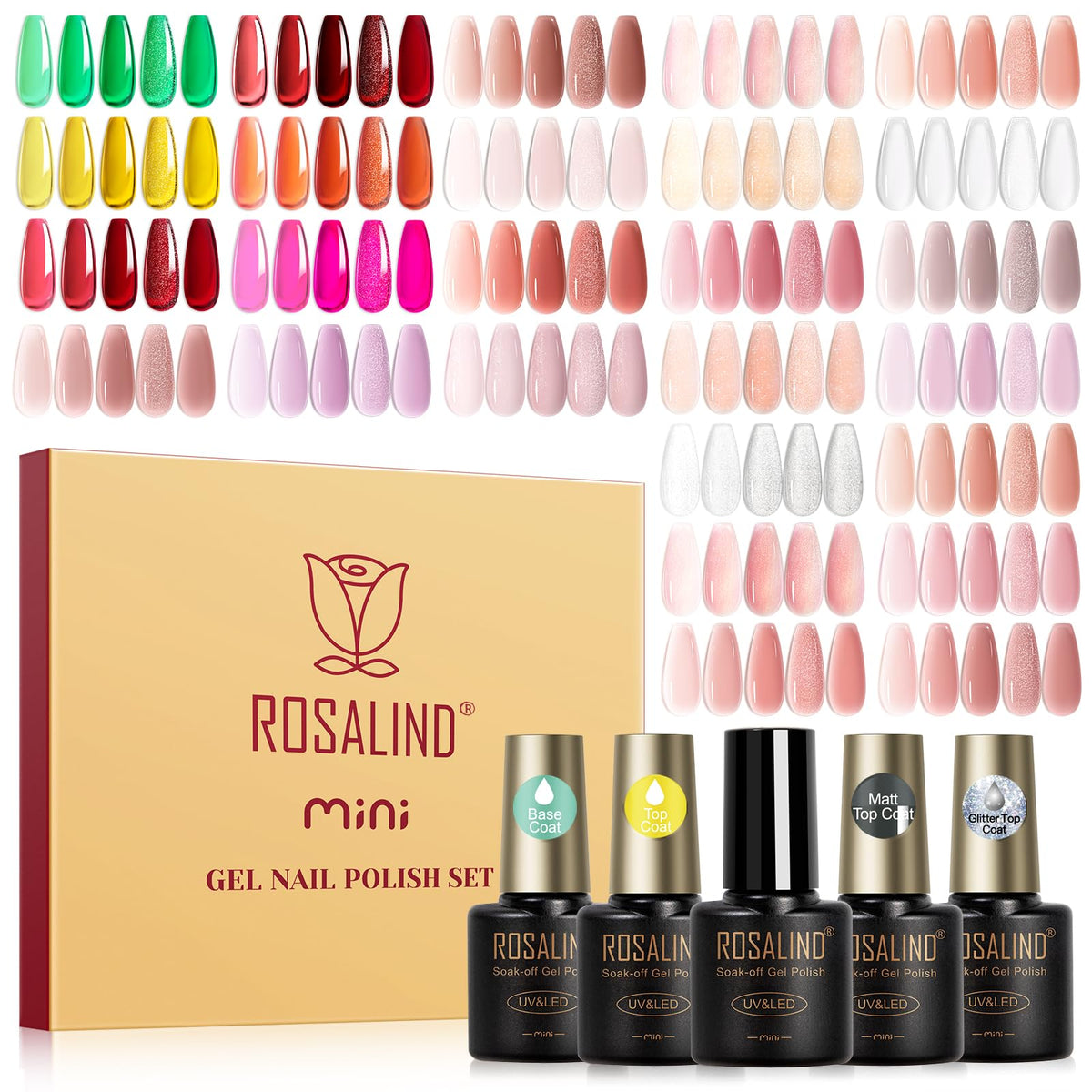 ROSALIND 30pcs Gel Nail Polish Set with various colours