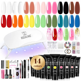 ROSALIND Poly Nail Gel Kit including 14 colours and accessories