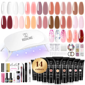 ROSALIND Poly Nail Gel Kit with 14 colours and accessories
