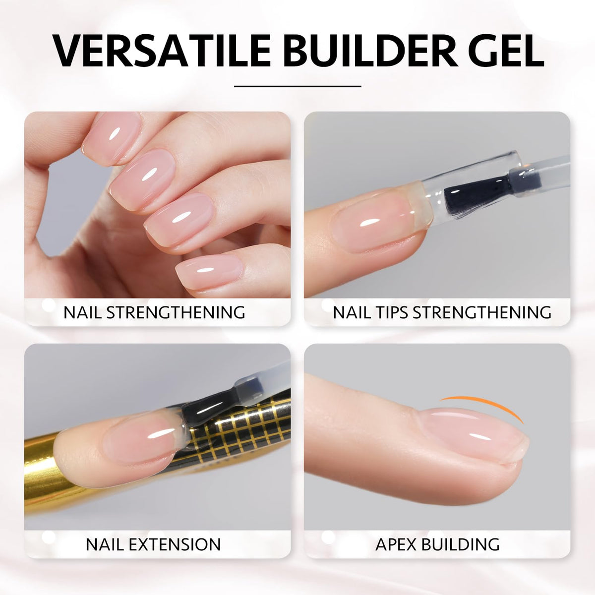 Rose jelly shade of GAOY builder gel with brush
