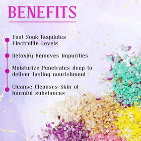 Rose-scented bath salts in individual packaging