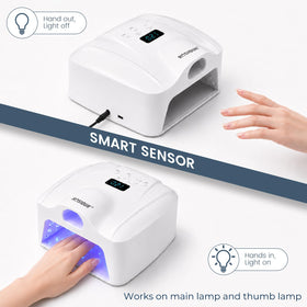 Rosiour Dual Port UV LED Nail Lamp showing timer settings