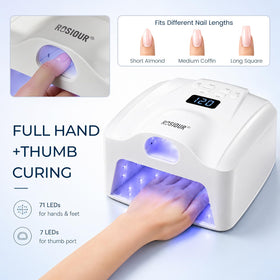 Rosiour Dual Port UV LED Nail Lamp side view showing thumb slot