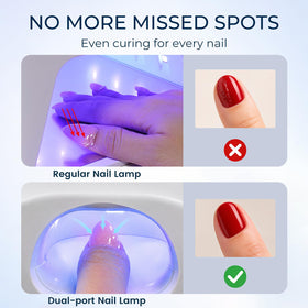 Rosiour Dual Port UV LED Nail Lamp with hand inside for curing