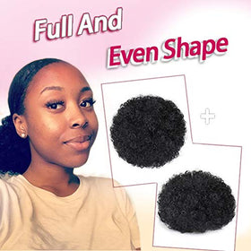 rosmile Afro Puff Drawstring Ponytail Extension back view