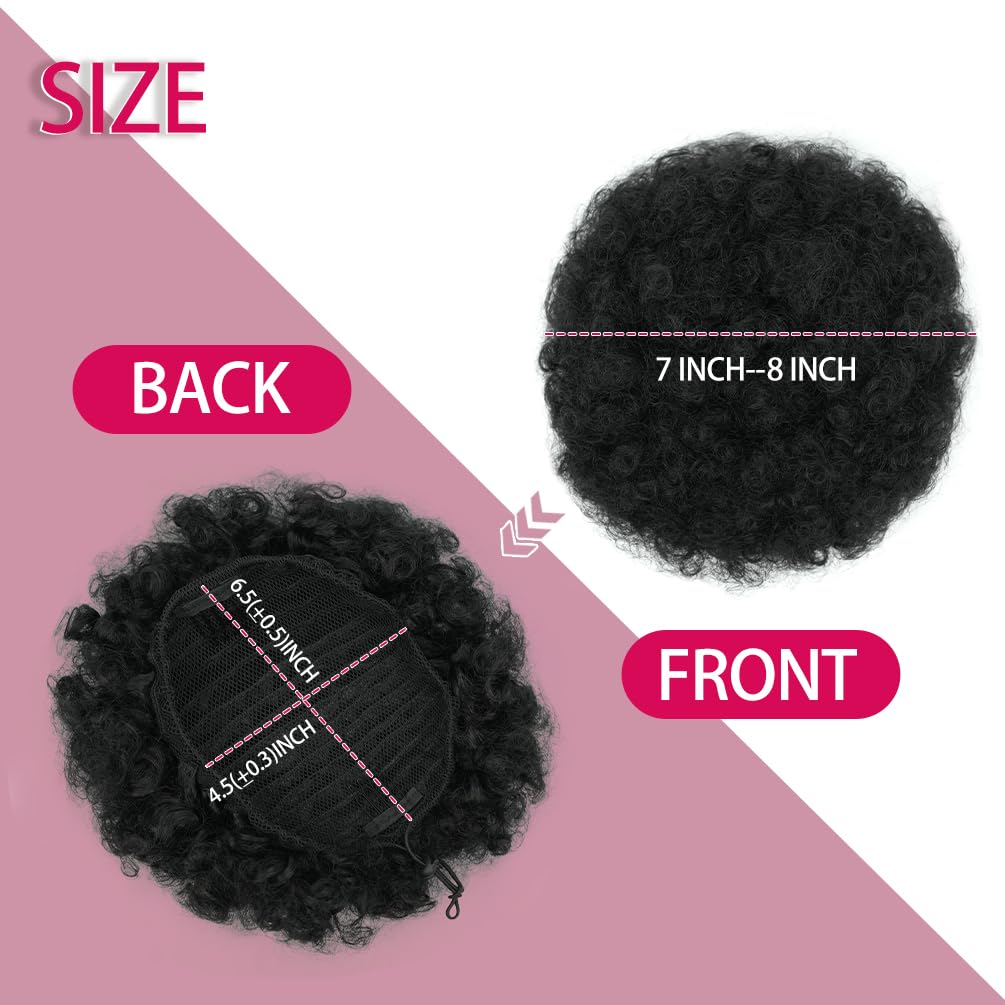 rosmile Afro Puff Drawstring Ponytail Extension close-up of texture