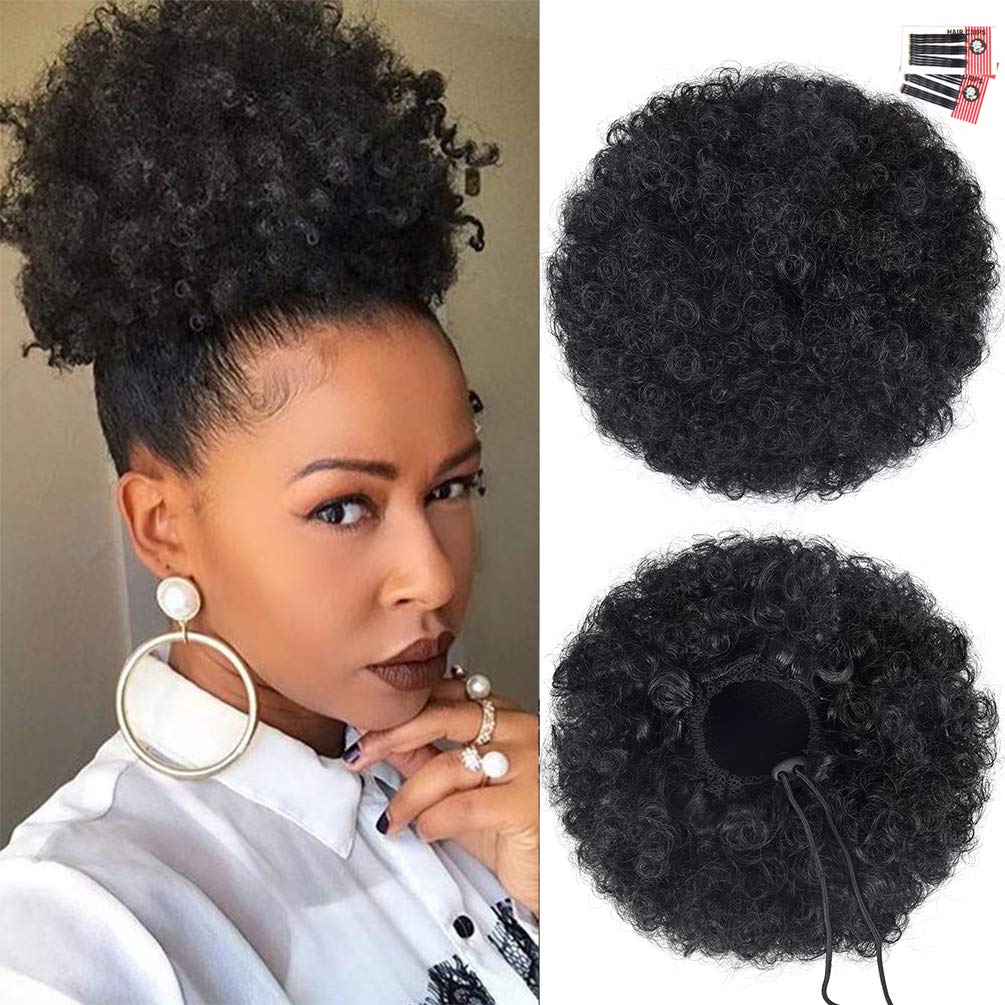 rosmile Afro Puff Drawstring Ponytail Extension front view