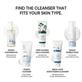 ROUND LAB 1025 Dokdo Cleanser with skincare routine