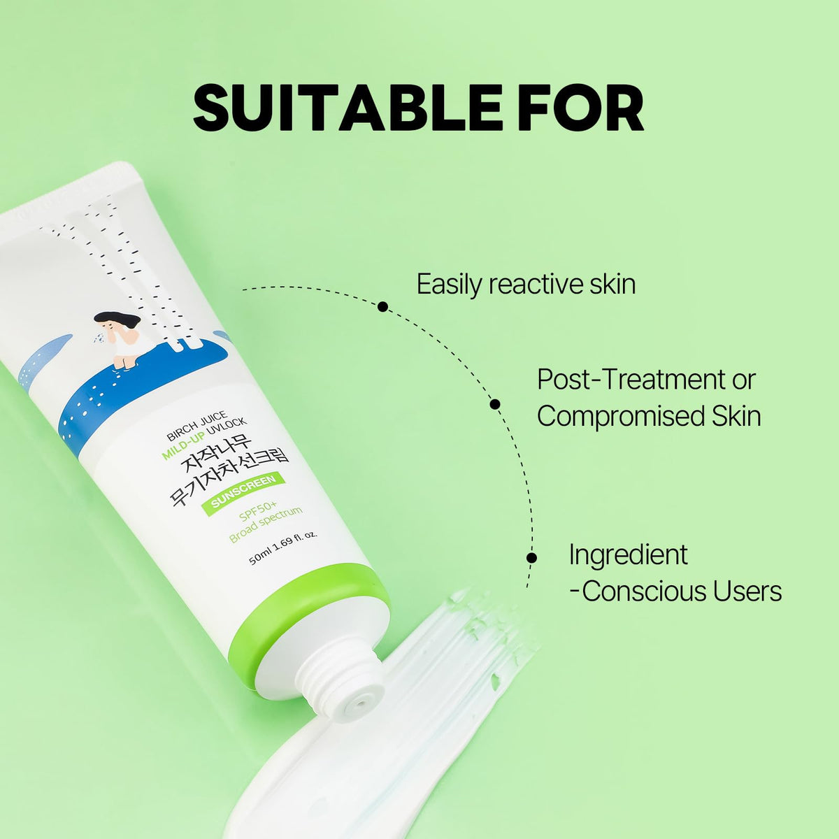 ROUND LAB Birch Juice Sunscreen back view with ingredient list