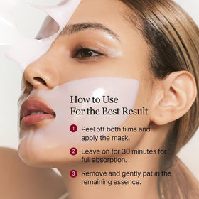 ROUND LAB Camellia Collagen Mask hydrogel texture on hand