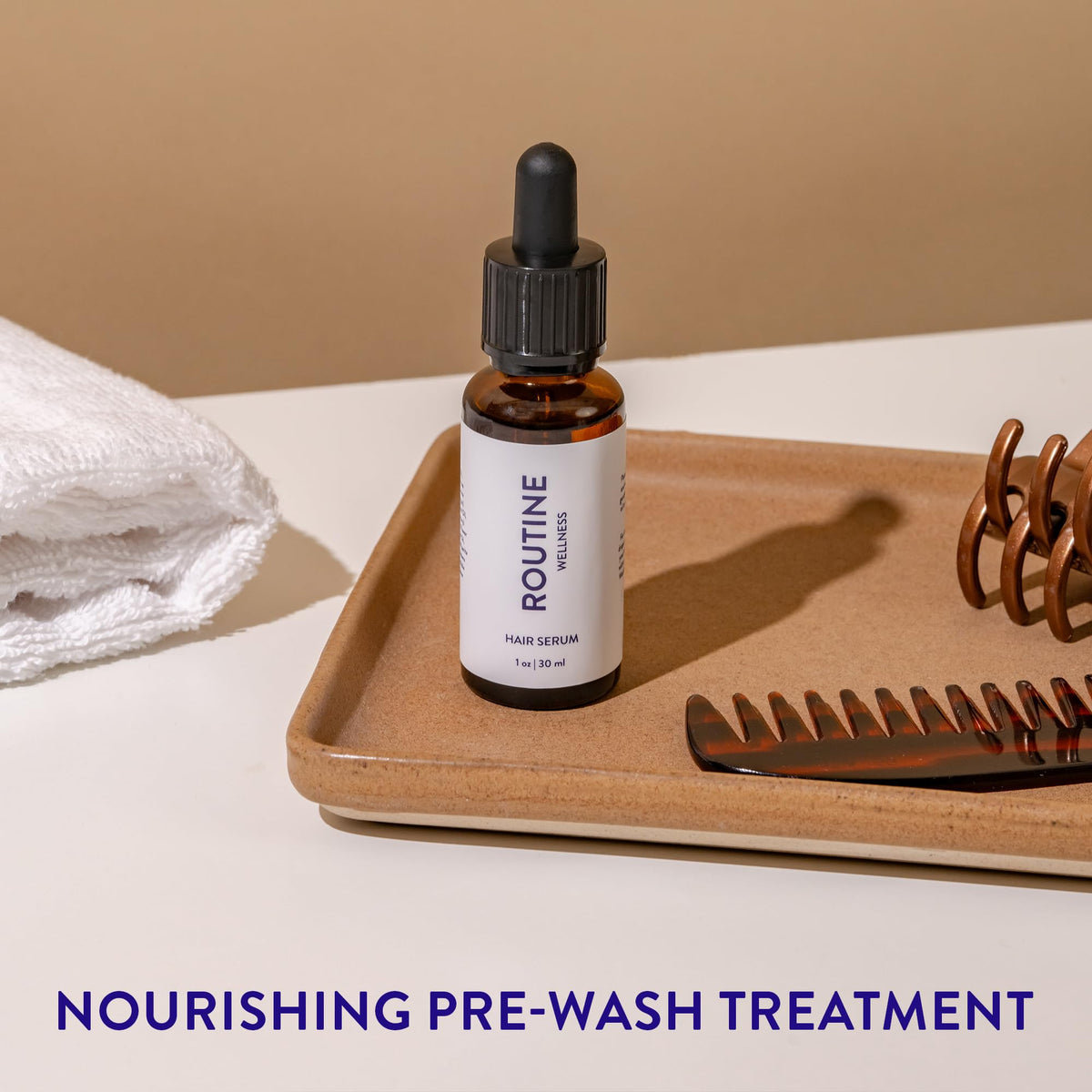 Routine Wellness Hair Serum application on hair