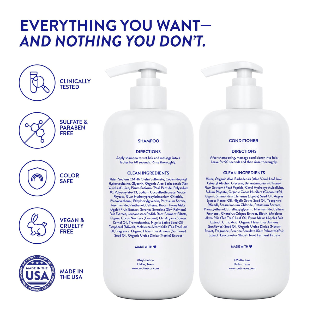 Routine Wellness Shampoo & Conditioner set packaging
