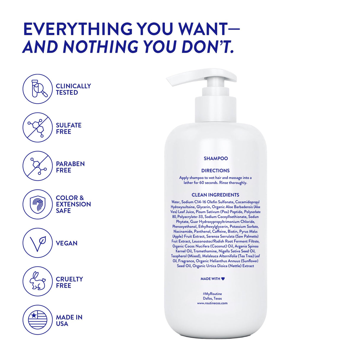 Routine Wellness shampoo packaging details