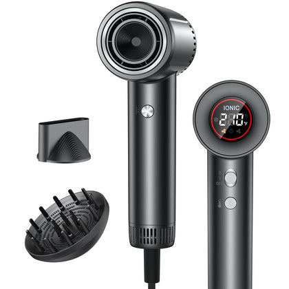 ROUUO Professional Ionic Hair Dryer front view with diffuser