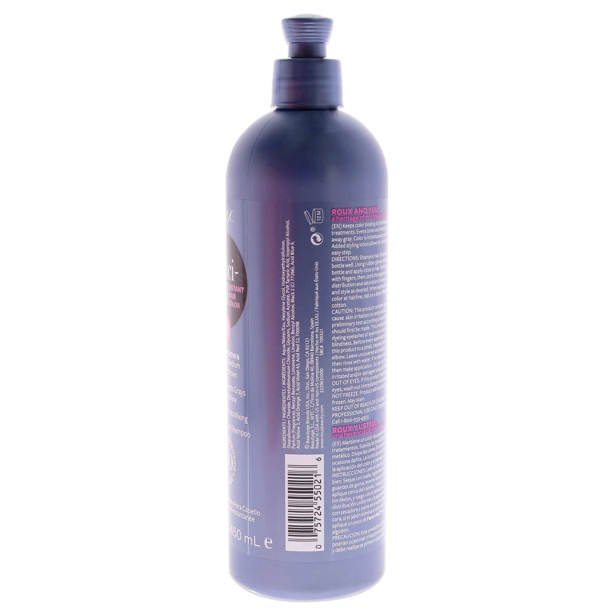 Roux Fanci-Full Rinse Plush Brown 15.2 Fl Oz packaging side view