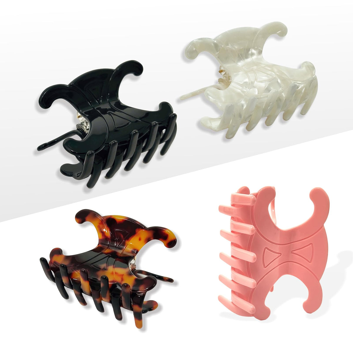 ROVLET Acetate Butterfly Hair Clips in Classic Black