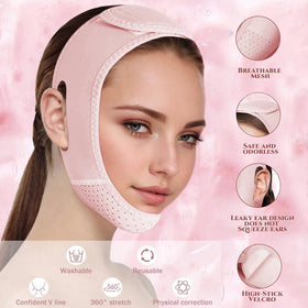 ROWMATE V Line Lifting Mask Chin Strap demonstrating fit on different face shapes