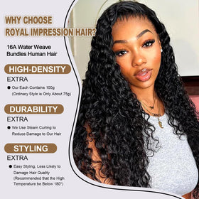 ROYAL IMPRESSION 16A Water Wave Human Hair Bundle 22 inch side view