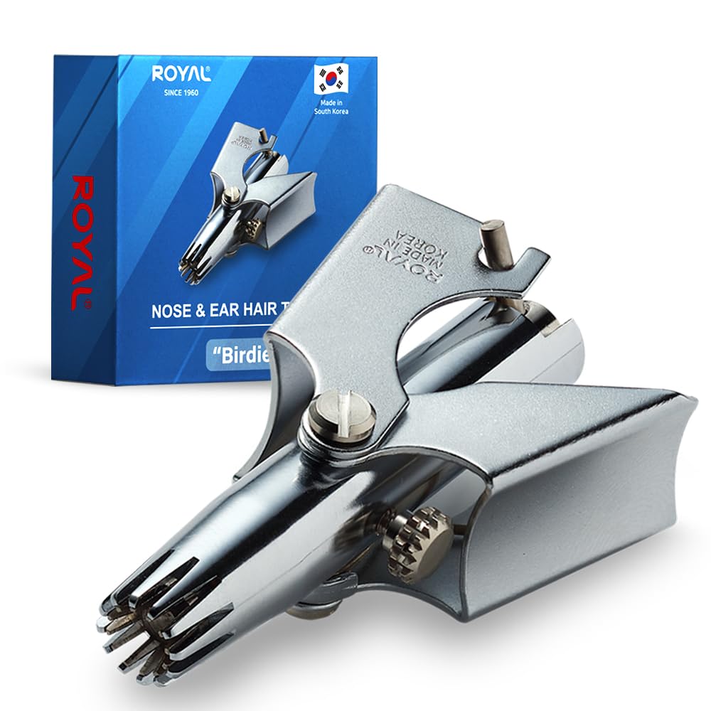 ROYAL Manual Nose Hair Trimmer front view with precision rotary blades