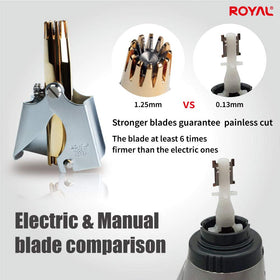 ROYAL Manual Nose Hair Trimmer side view showing ergonomic design