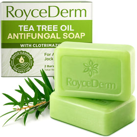 Roycederm Antifungal Bar Soap front view with tea tree oil scent