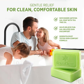 Roycederm Antifungal Bar Soap showing texture on skin