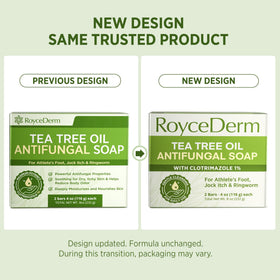 Roycederm Antifungal Bar Soap side view showing packaging